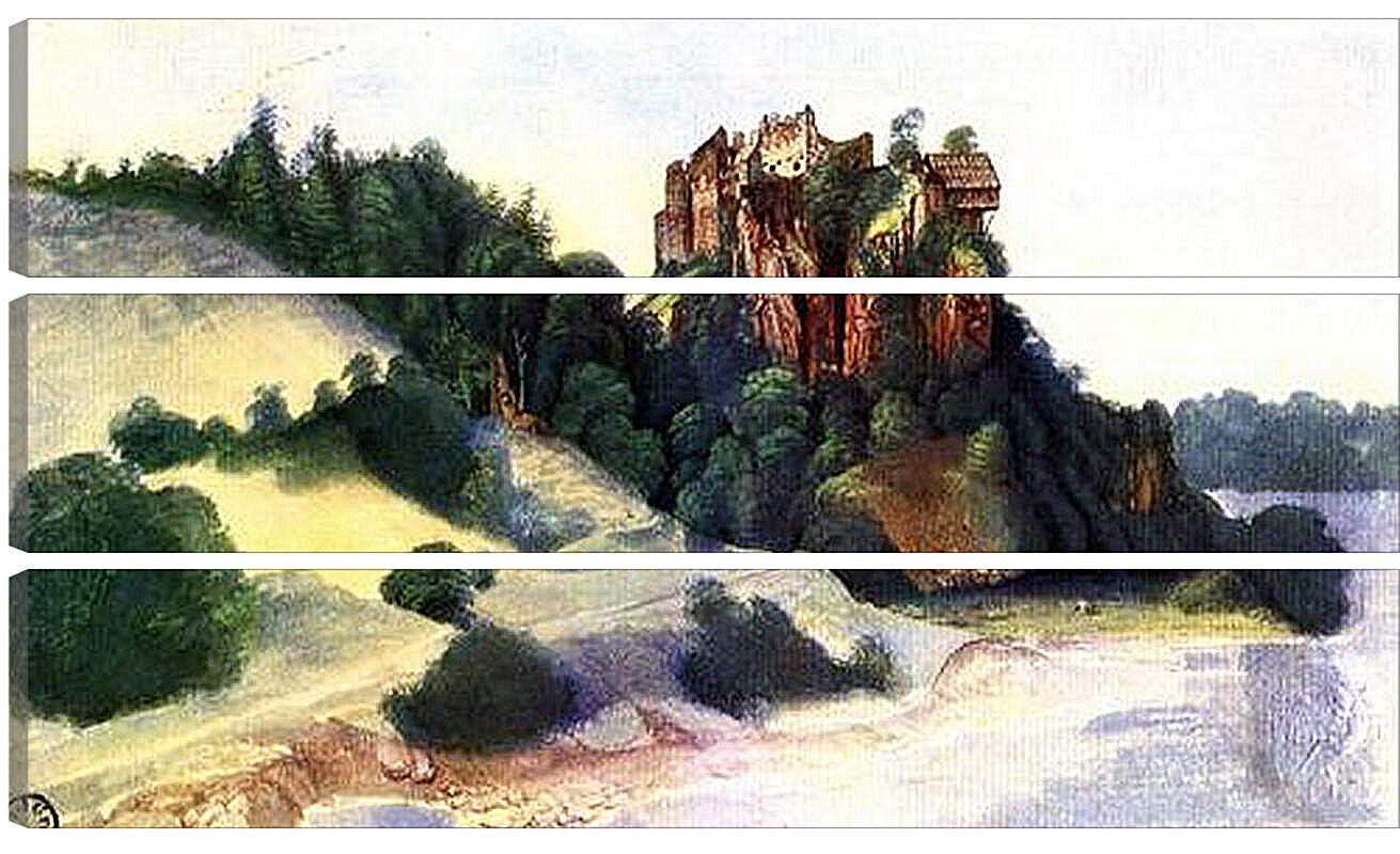 Модульная картина - Castle Segonzano in Cembra-Tal. Вид на замок с реки. Альбрехт Дюрер
