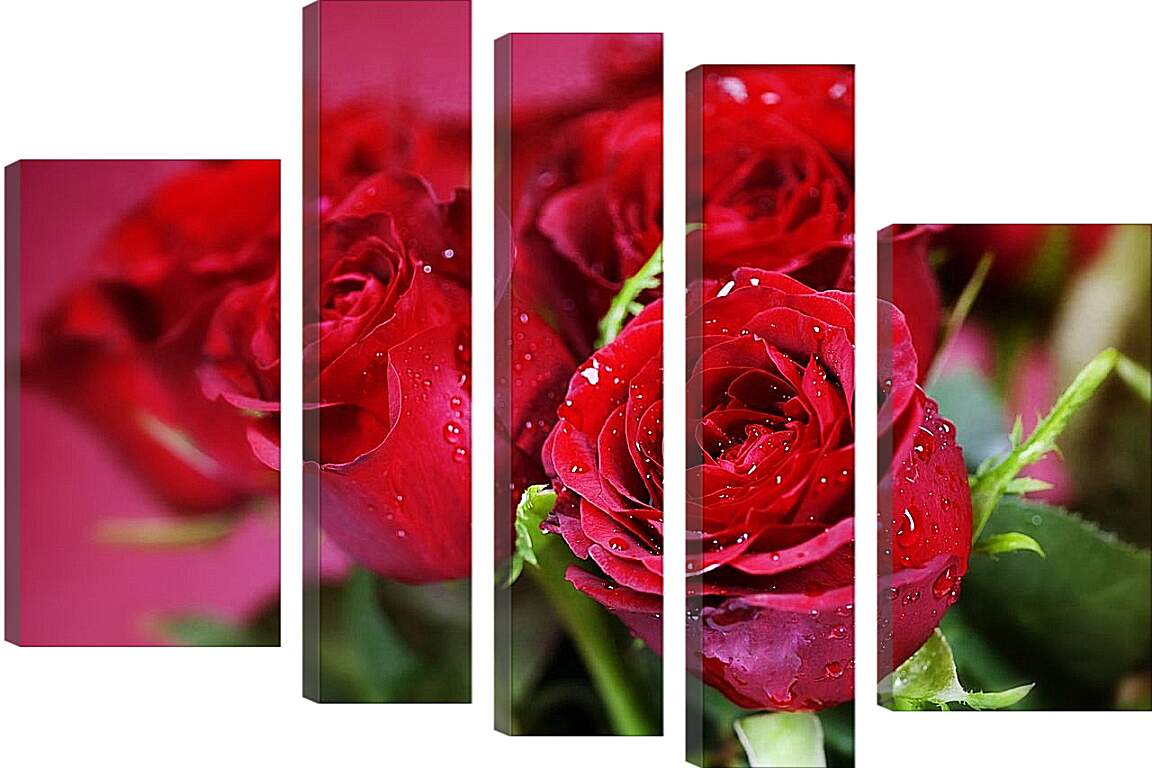 Модульная картина - Красные розы