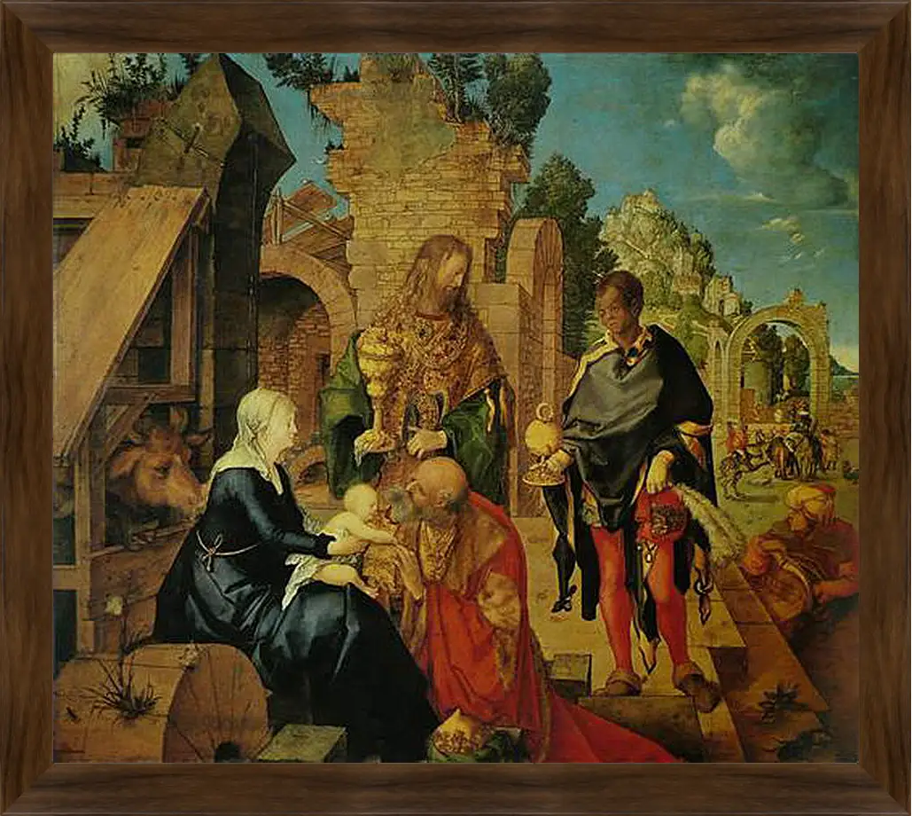 Картина в раме - Adoration of the Magi. Поклонение волхвов. Альбрехт Дюрер