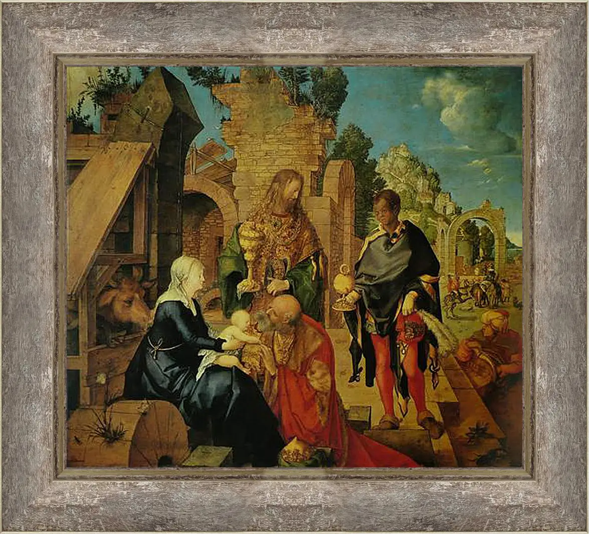 Картина в раме - Adoration of the Magi. Поклонение волхвов. Альбрехт Дюрер