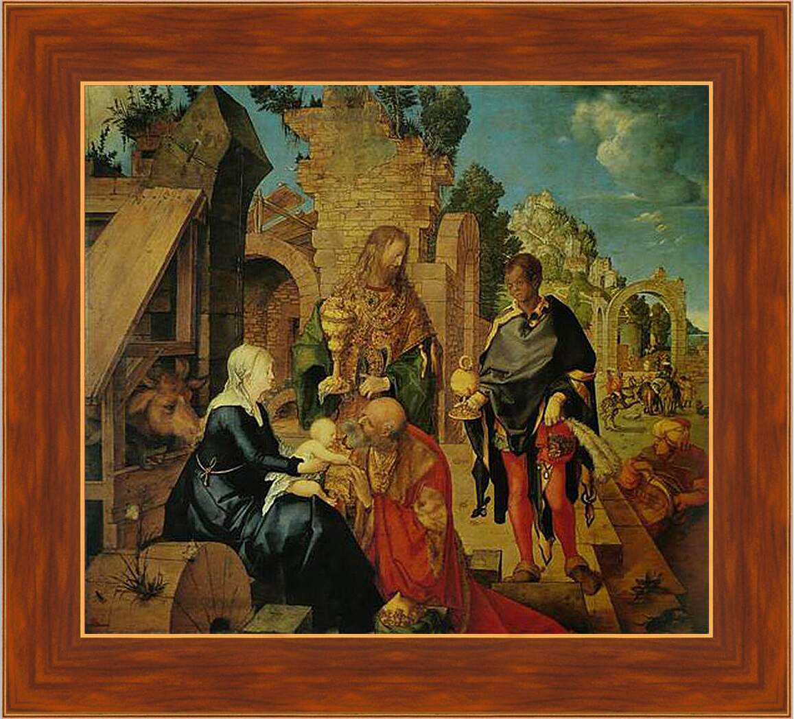 Картина в раме - Adoration of the Magi. Поклонение волхвов. Альбрехт Дюрер