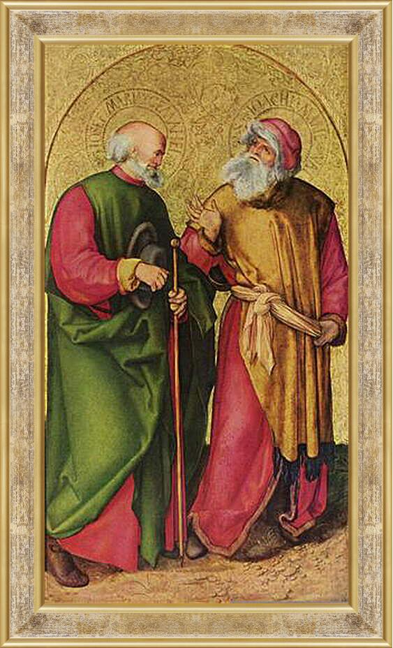 Картина в раме - Dreikonigsaltar, linker Flugel (Szene - Josef und Joachim). Альбрехт Дюрер