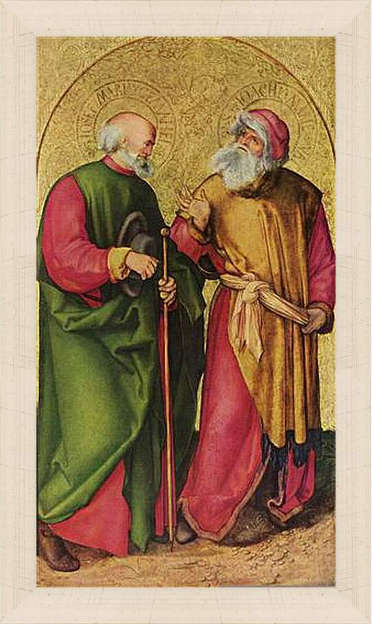 Картина в раме - Dreikonigsaltar, linker Flugel (Szene - Josef und Joachim). Альбрехт Дюрер