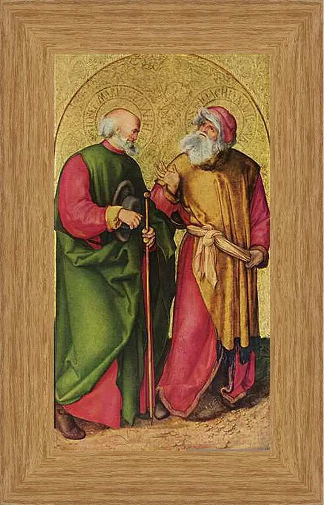 Картина в раме - Dreikonigsaltar, linker Flugel (Szene - Josef und Joachim). Альбрехт Дюрер