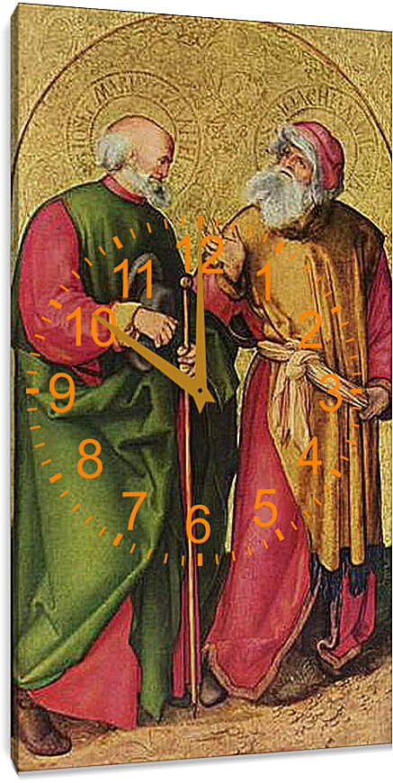 Часы картина - Dreikonigsaltar, linker Flugel (Szene - Josef und Joachim). Альбрехт Дюрер
