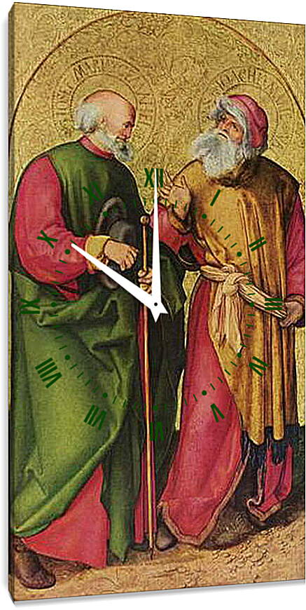 Часы картина - Dreikonigsaltar, linker Flugel (Szene - Josef und Joachim). Альбрехт Дюрер