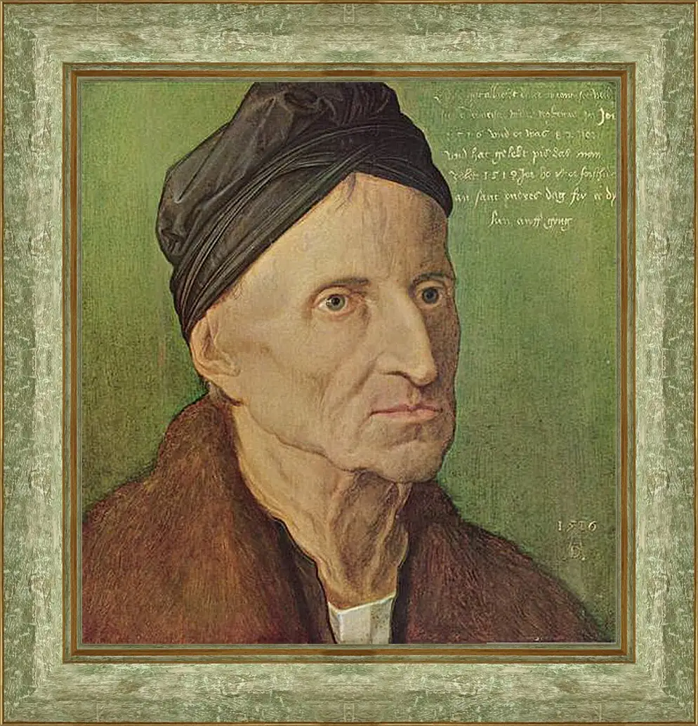 Картина в раме - Portrat des Michael Wolgemut. Портрет Михаэля Вольгемута. Альбрехт Дюрер