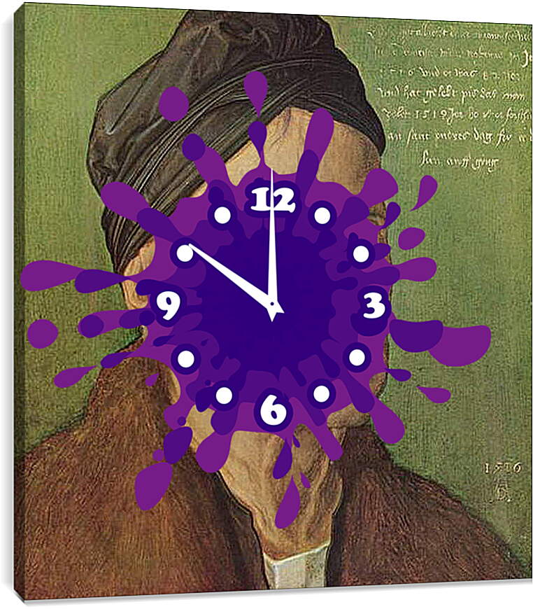 Часы картина - Portrat des Michael Wolgemut. Портрет Михаэля Вольгемута. Альбрехт Дюрер