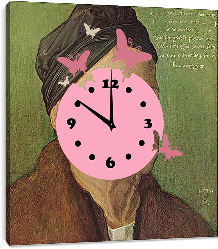 Часы картина - Portrat des Michael Wolgemut. Портрет Михаэля Вольгемута. Альбрехт Дюрер