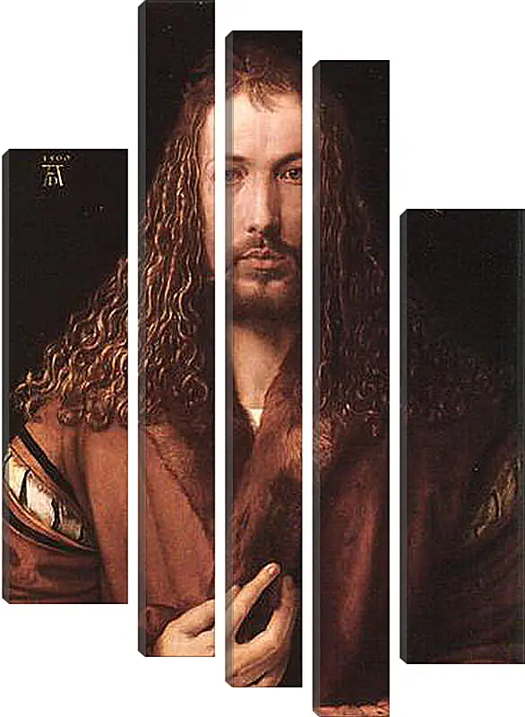 Модульная картина - Self-portrait by Albrecht. Автопортрет в одежде, отделанной мехом. Альбрехт Дюрер