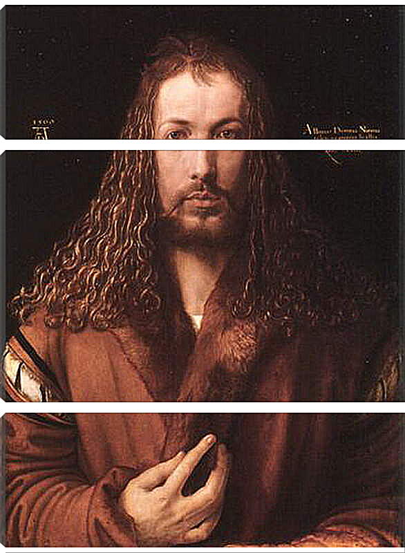 Модульная картина - Self-portrait by Albrecht. Автопортрет в одежде, отделанной мехом. Альбрехт Дюрер