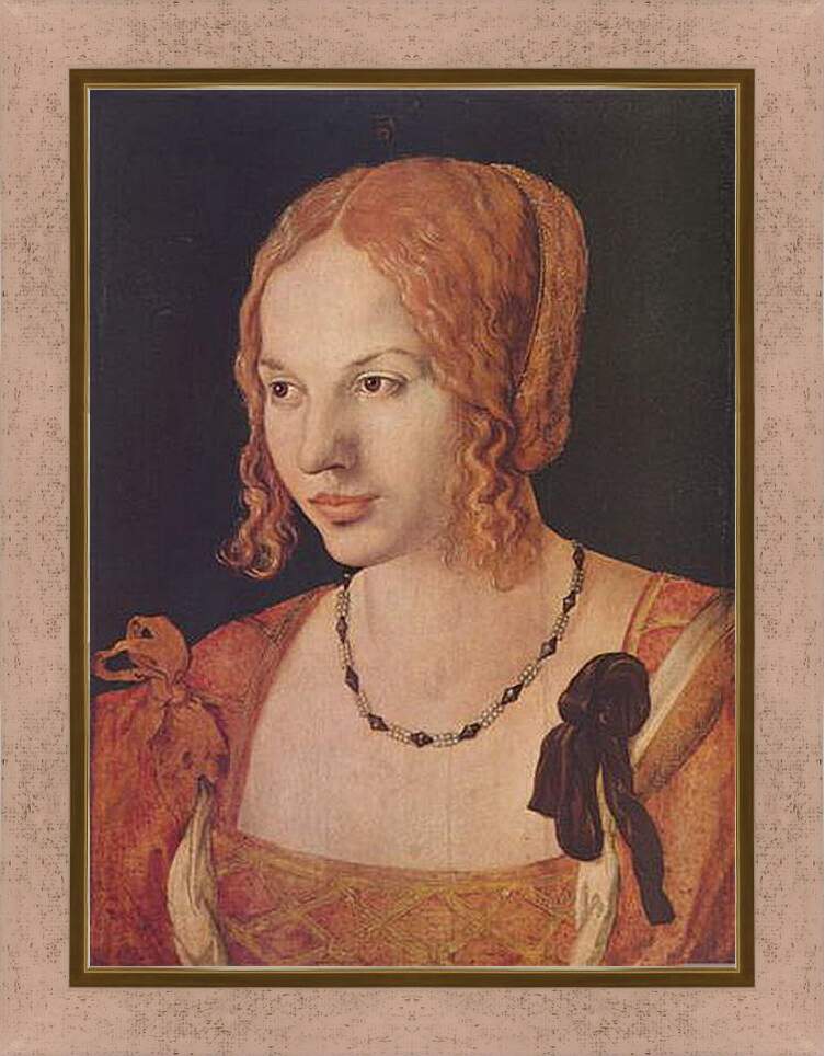 Картина в раме - Portrat einer Venezianerin - Портрет венецианки. Альбрехт Дюрер
