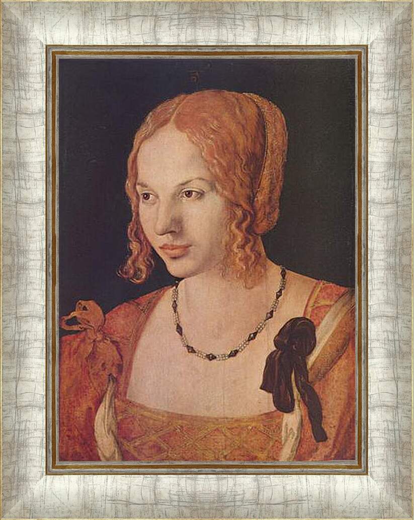 Картина в раме - Portrat einer Venezianerin - Портрет венецианки. Альбрехт Дюрер