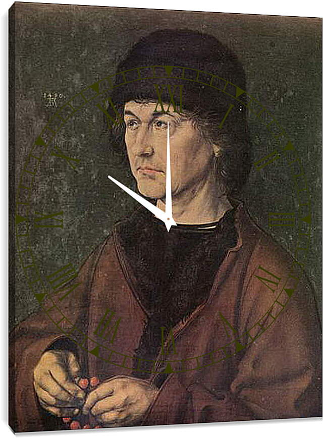 Часы картина - Portrat Albrecht D&#252. Альбрехт Дюрер Старший. Альбрехт Дюрер
