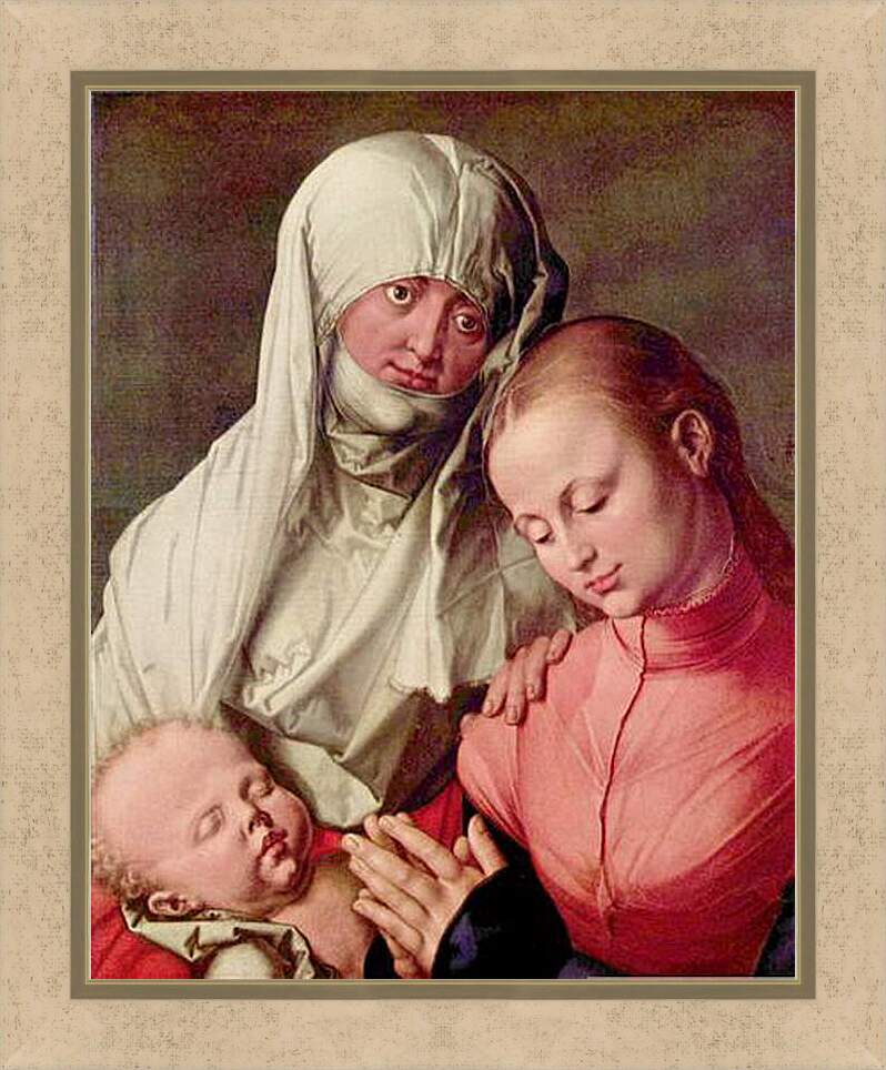 Картина в раме - Jungfrau und Kind mit der Hl. Anna. Мадонна с младенцем и святой Анной. Альбрехт Дюрер