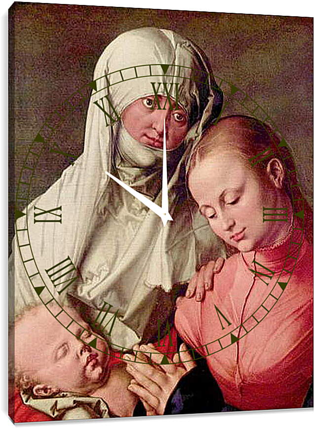 Часы картина - Jungfrau und Kind mit der Hl. Anna. Мадонна с младенцем и святой Анной. Альбрехт Дюрер