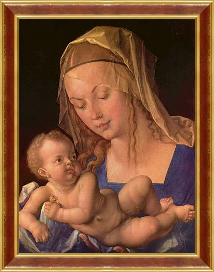 Картина в раме - Die Madonna mit der Birnenschnitte. Мадонна с грушей. Альбрехт Дюрер