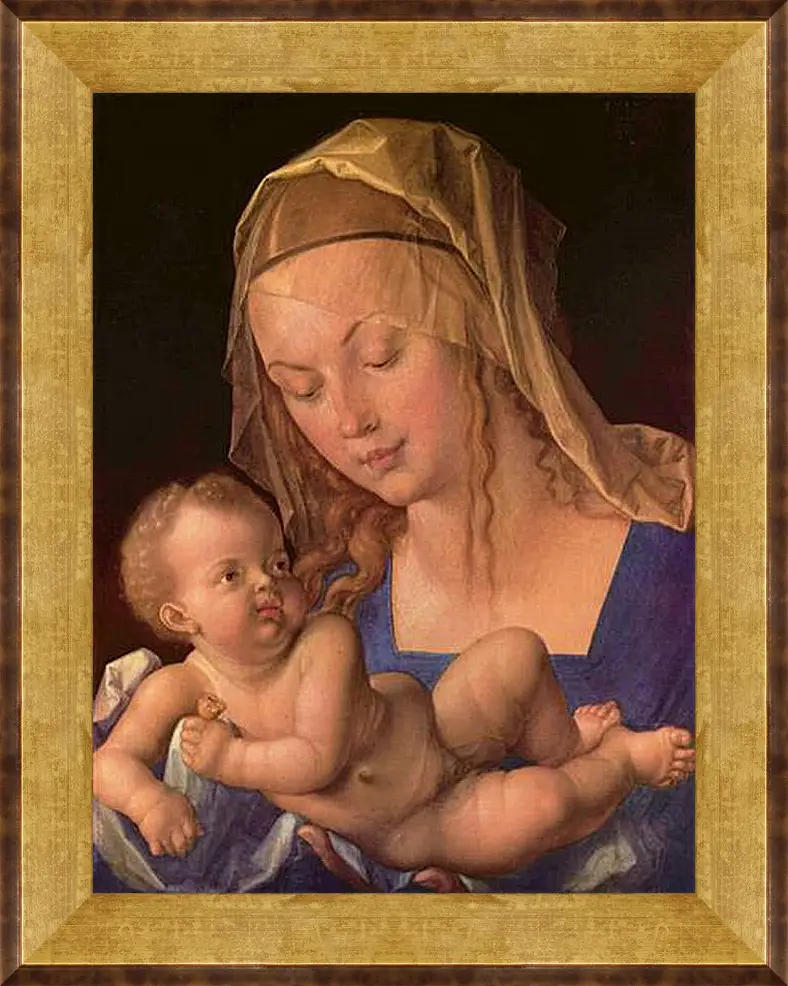 Картина в раме - Die Madonna mit der Birnenschnitte. Мадонна с грушей. Альбрехт Дюрер