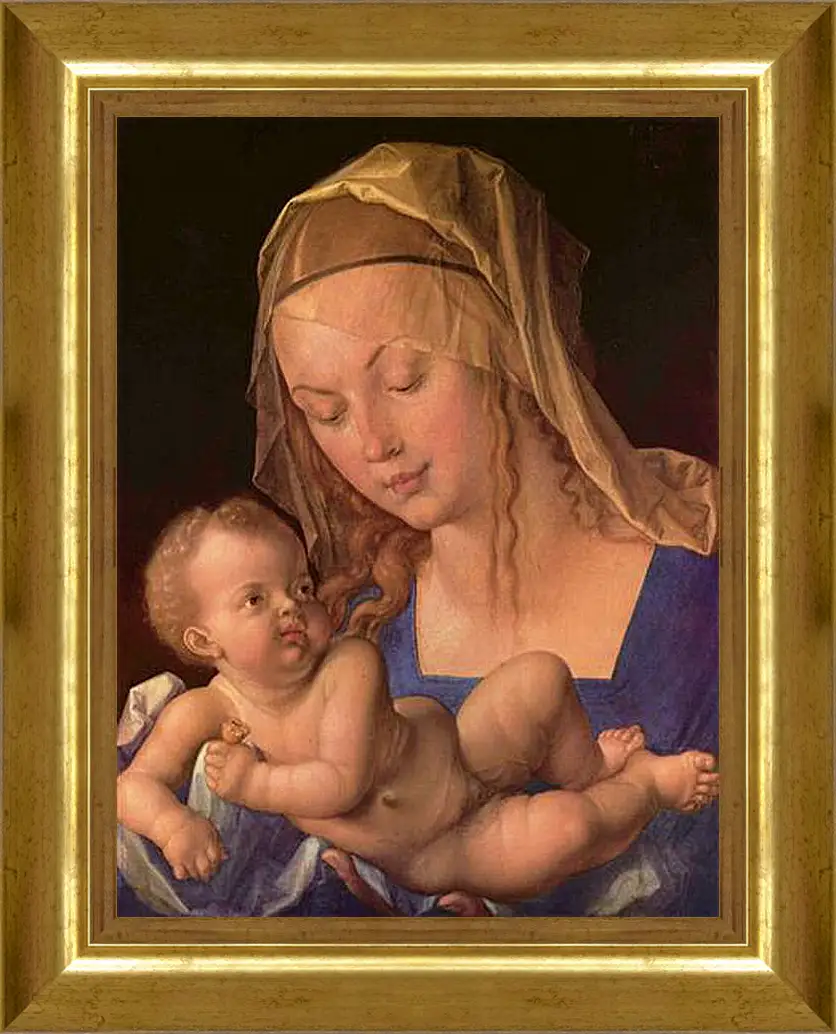 Картина в раме - Die Madonna mit der Birnenschnitte. Мадонна с грушей. Альбрехт Дюрер