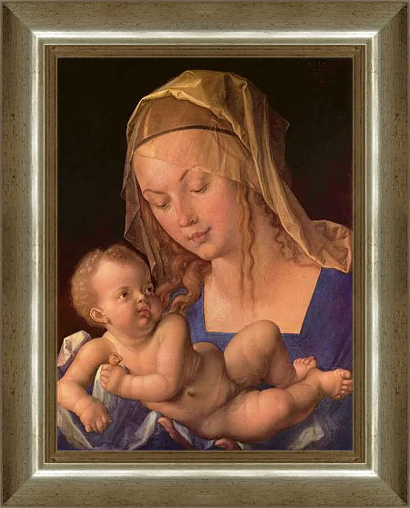 Картина в раме - Die Madonna mit der Birnenschnitte. Мадонна с грушей. Альбрехт Дюрер