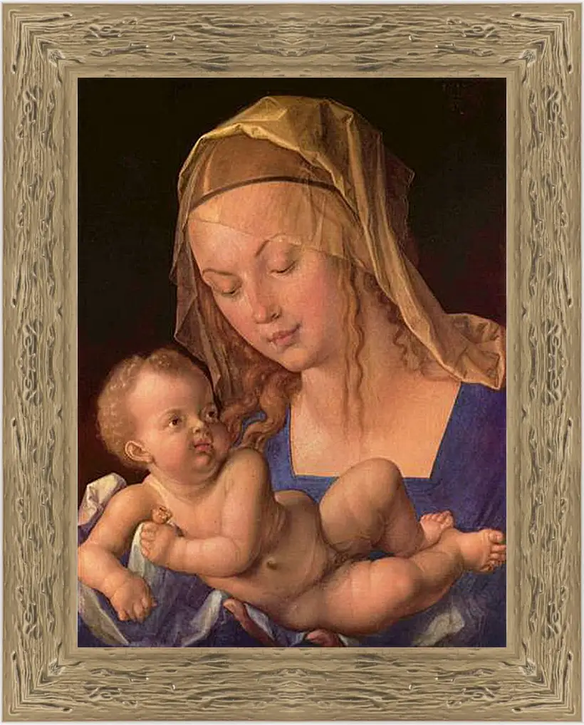 Картина в раме - Die Madonna mit der Birnenschnitte. Мадонна с грушей. Альбрехт Дюрер