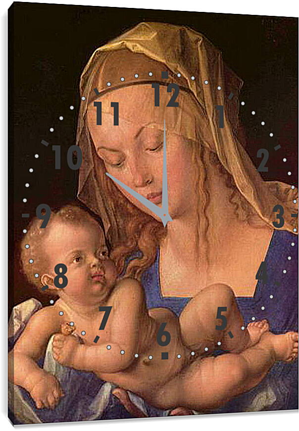 Часы картина - Die Madonna mit der Birnenschnitte. Мадонна с грушей. Альбрехт Дюрер