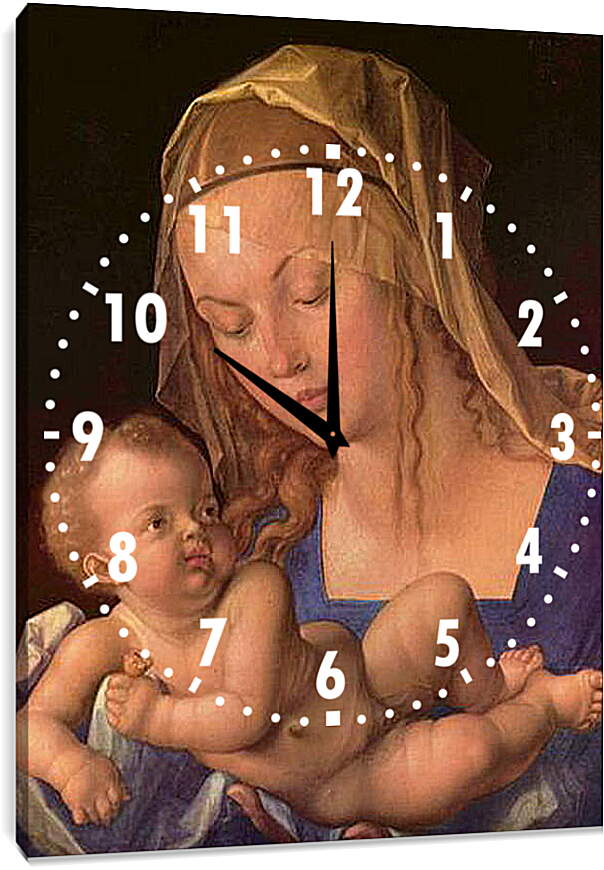 Часы картина - Die Madonna mit der Birnenschnitte. Мадонна с грушей. Альбрехт Дюрер