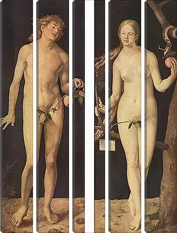 Модульная картина - Adam and Eve. Адам и Ева. Альбрехт Дюрер