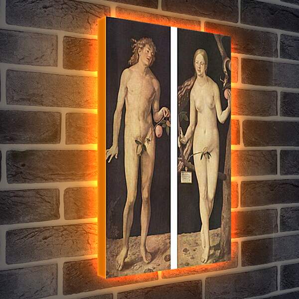 Лайтбокс световая панель - Adam and Eve. Адам и Ева. Альбрехт Дюрер
