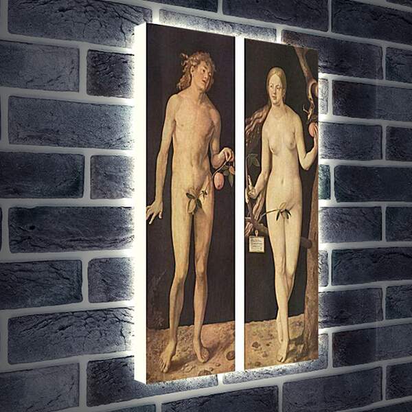 Лайтбокс световая панель - Adam and Eve. Адам и Ева. Альбрехт Дюрер