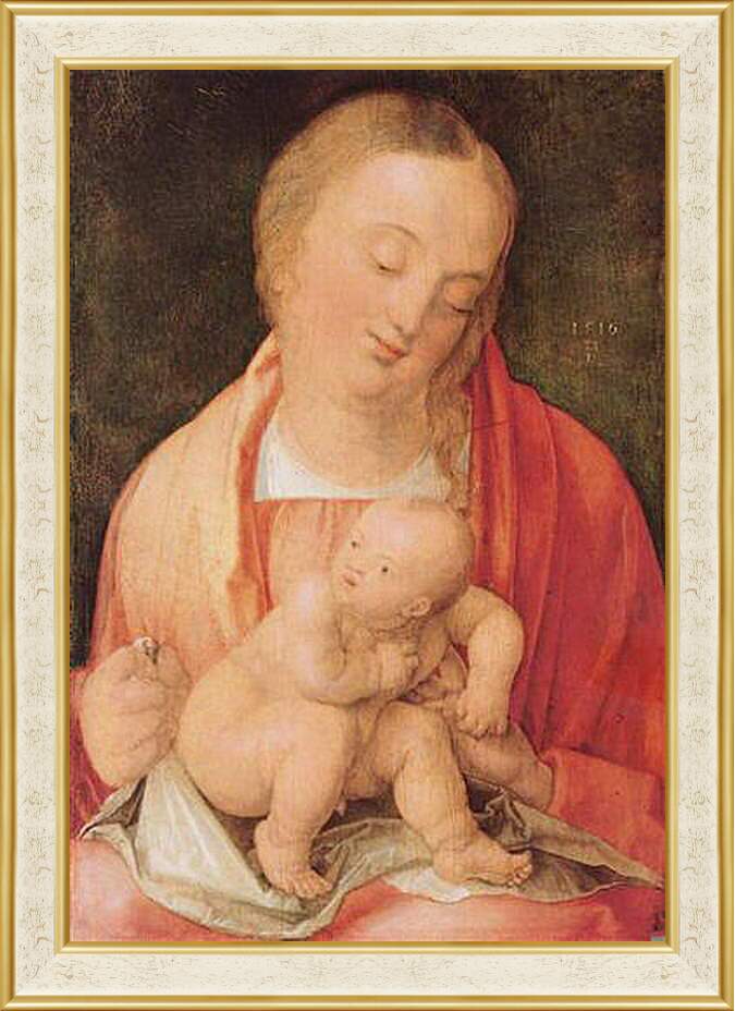 Картина в раме - Maria mit dem hockenden Kind. Мадонна с младенцем. Альбрехт Дюрер
