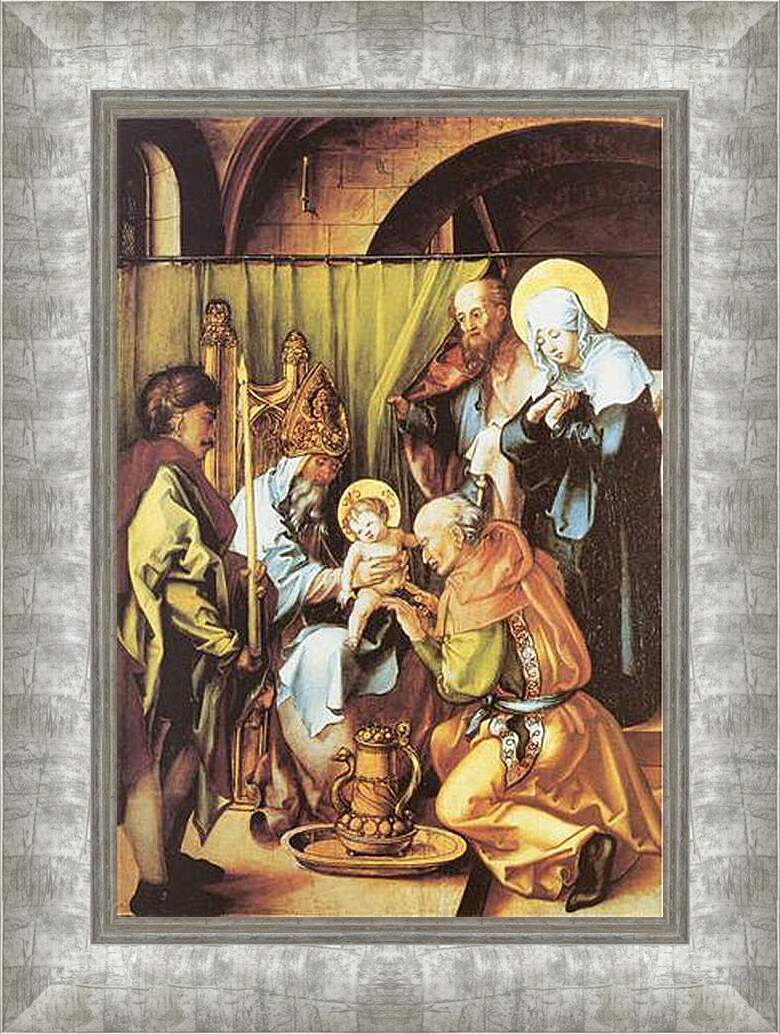 Картина в раме - Die sieben Schmerzen Maria, Mitteltafel (Beschneidung Christi). Обрезание Христа. Альбрехт Дюрер