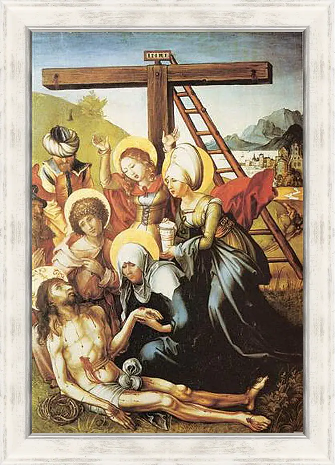 Картина в раме - Die sieben Schmerzen Maria, Mitteltafel (die Beweinung Christi). Оплакивание Христа. Альбрехт Дюрер