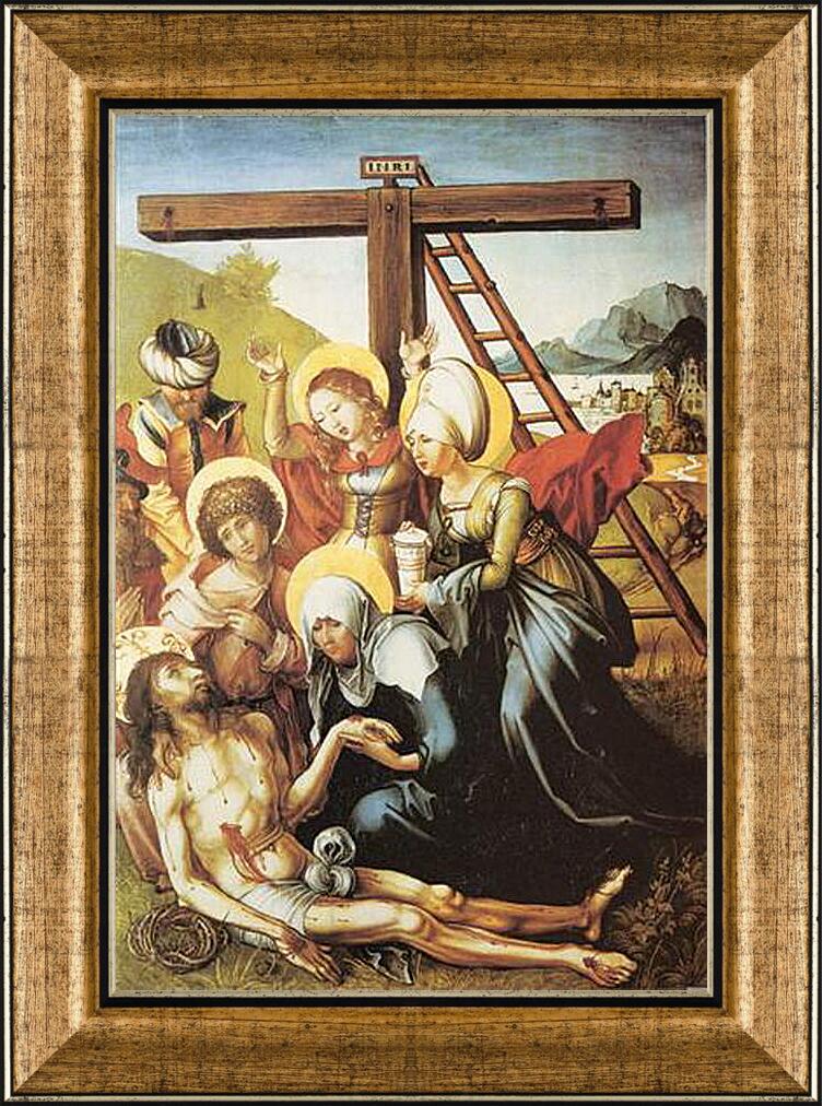 Картина в раме - Die sieben Schmerzen Maria, Mitteltafel (die Beweinung Christi). Оплакивание Христа. Альбрехт Дюрер