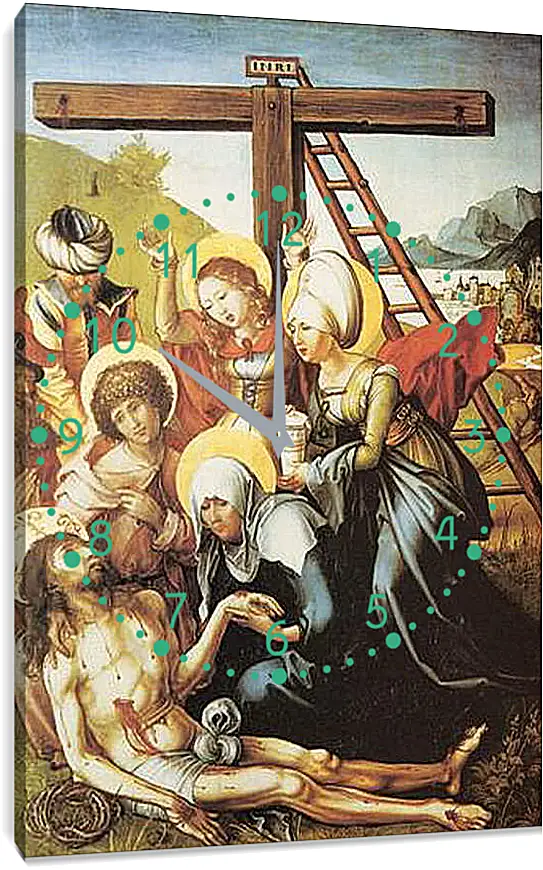 Часы картина - Die sieben Schmerzen Maria, Mitteltafel (die Beweinung Christi). Оплакивание Христа. Альбрехт Дюрер