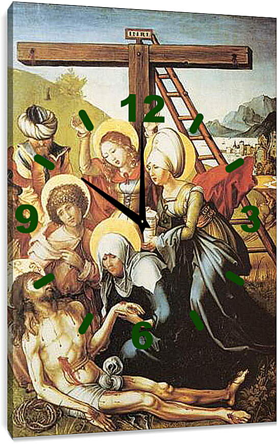 Часы картина - Die sieben Schmerzen Maria, Mitteltafel (die Beweinung Christi). Оплакивание Христа. Альбрехт Дюрер