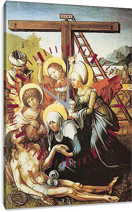 Часы картина - Die sieben Schmerzen Maria, Mitteltafel (die Beweinung Christi). Оплакивание Христа. Альбрехт Дюрер