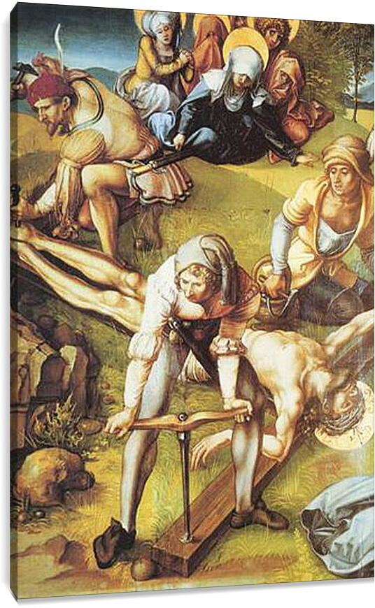 Постер и плакат - Die sieben Schmerzen Maria, Mitteltafel (die Kreuzannagelung). Альбрехт Дюрер