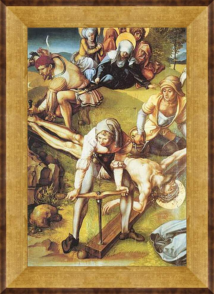Картина в раме - Die sieben Schmerzen Maria, Mitteltafel (die Kreuzannagelung). Альбрехт Дюрер
