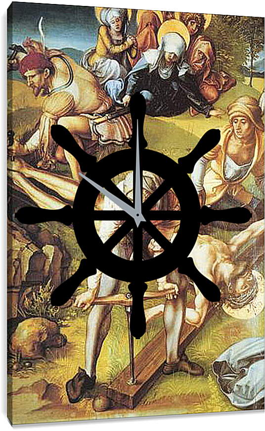 Часы картина - Die sieben Schmerzen Maria, Mitteltafel (die Kreuzannagelung). Альбрехт Дюрер