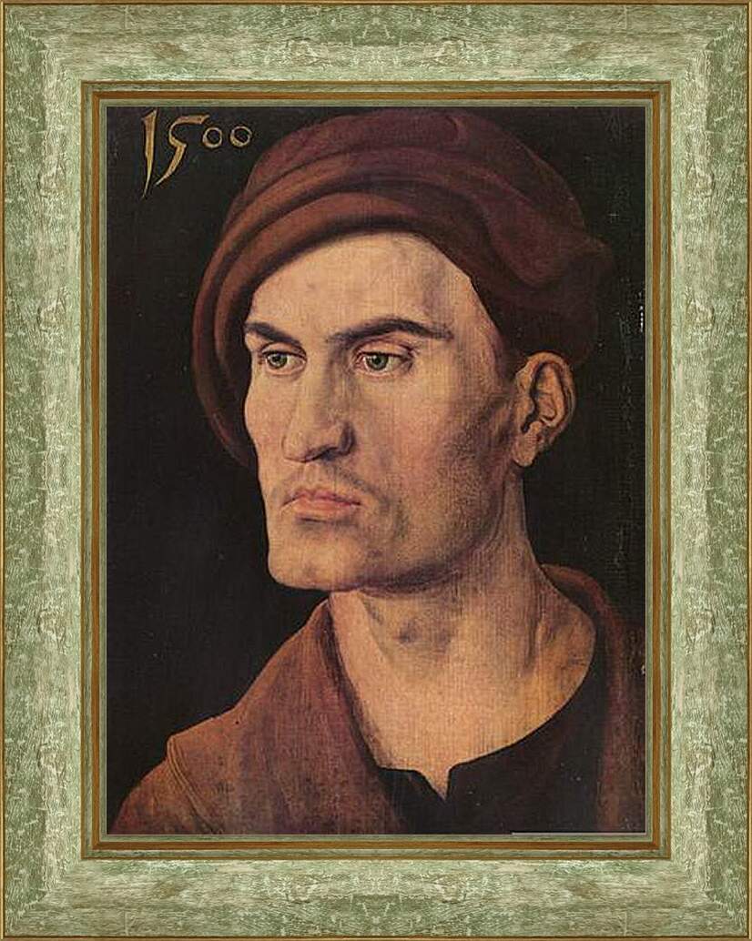 Картина в раме - Portraet eines jungen Mannes. Портрет молодого человека. Альбрехт Дюрер