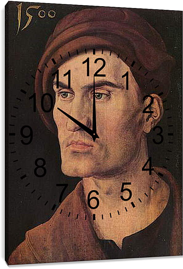 Часы картина - Portraet eines jungen Mannes. Портрет молодого человека. Альбрехт Дюрер