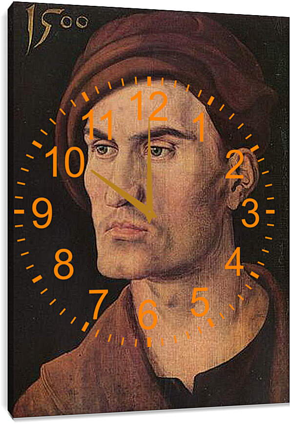 Часы картина - Portraet eines jungen Mannes. Портрет молодого человека. Альбрехт Дюрер