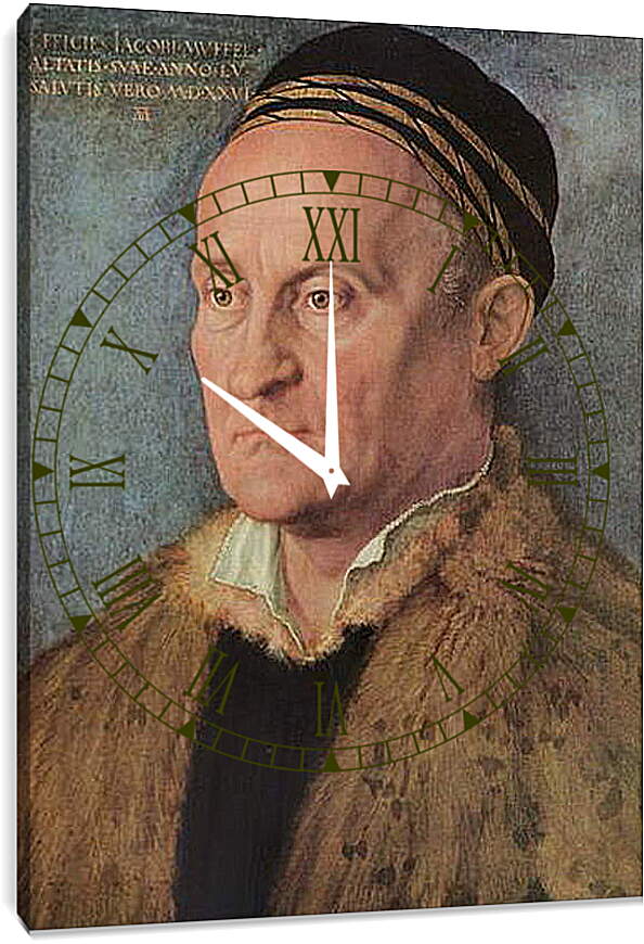 Часы картина - Portraet des Jacob Muffel. Портрет Якоба Муффеля. Альбрехт Дюрер