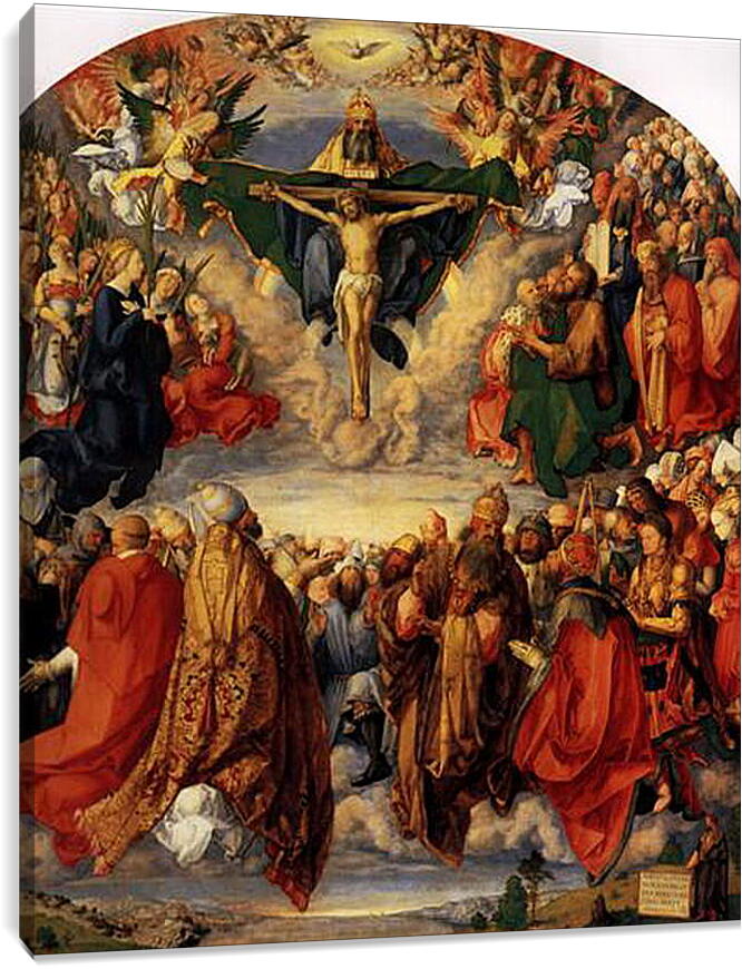 Постер и плакат - Adoration of the Trinity. Поклонение Святой Троице. Альбрехт Дюрер