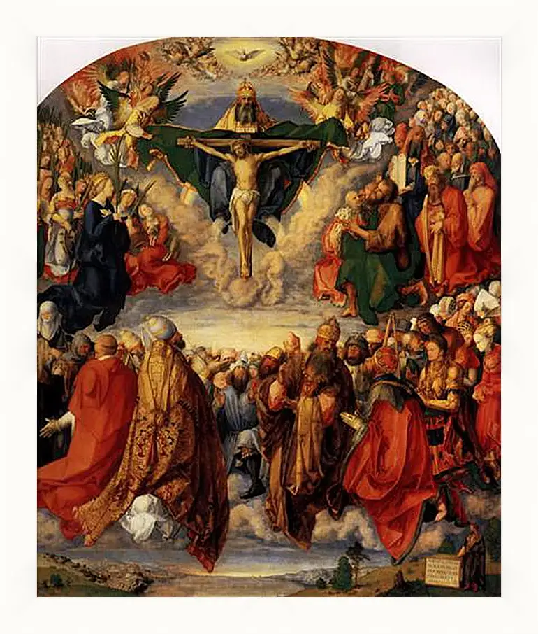 Картина в раме - Adoration of the Trinity. Поклонение Святой Троице. Альбрехт Дюрер