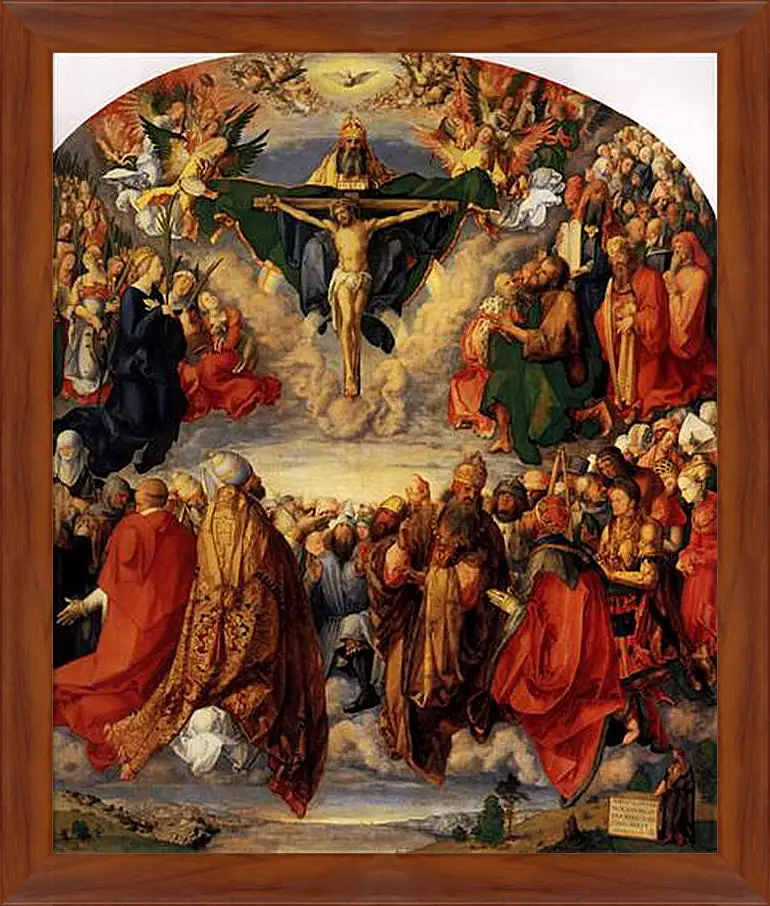 Картина в раме - Adoration of the Trinity. Поклонение Святой Троице. Альбрехт Дюрер
