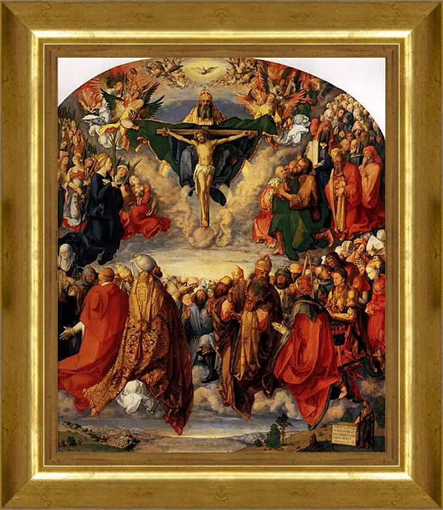 Картина в раме - Adoration of the Trinity. Поклонение Святой Троице. Альбрехт Дюрер