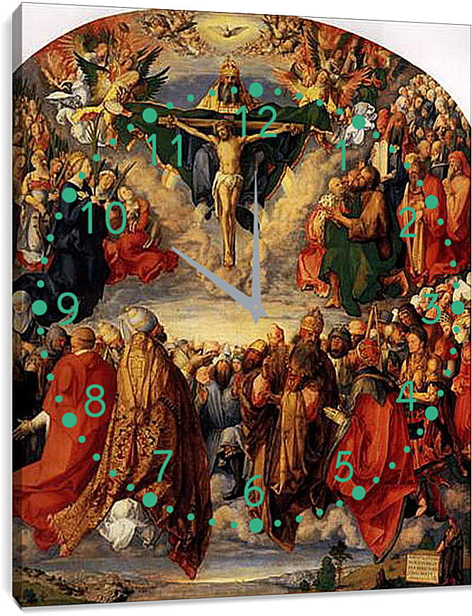 Часы картина - Adoration of the Trinity. Поклонение Святой Троице. Альбрехт Дюрер