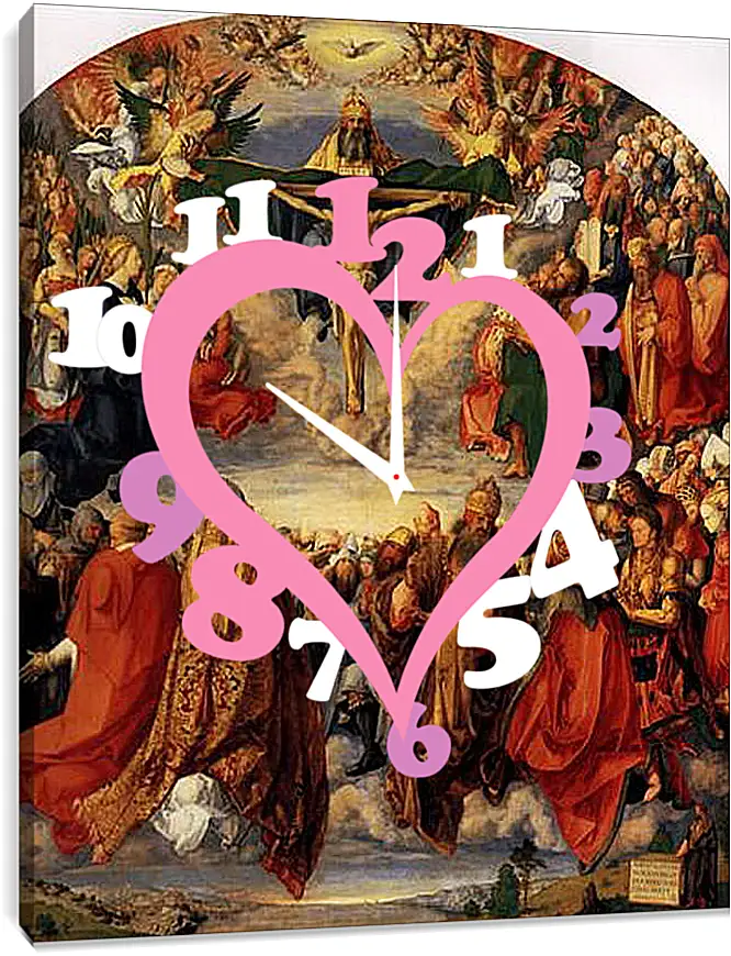 Часы картина - Adoration of the Trinity. Поклонение Святой Троице. Альбрехт Дюрер